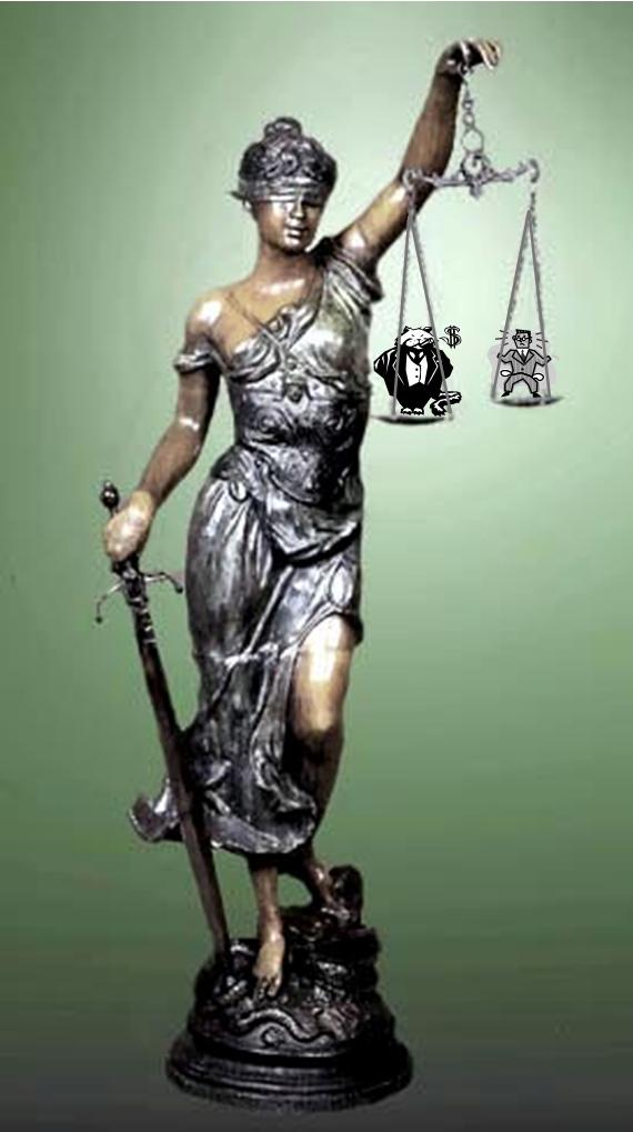 The scales of justice may tip toward monied interests