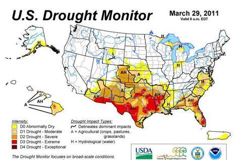 March 29, 2011 Drought Monitor Map